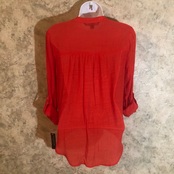 Zac & Rachel Petite Poppy Red Tie-Front Blouse - Picture 10 of 13
